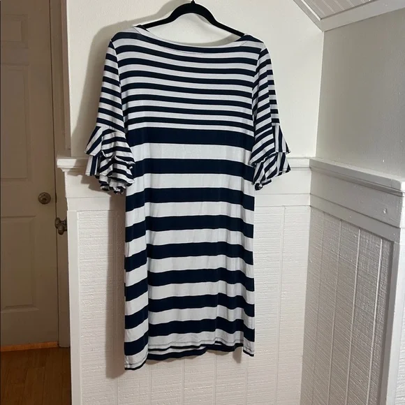 Lilly Pulitzer Lula Dress size Large, navy and white stripes - Picture 6 of 9